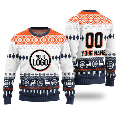 Custom Your Name And Your Logo Christmas Ugly Sweater