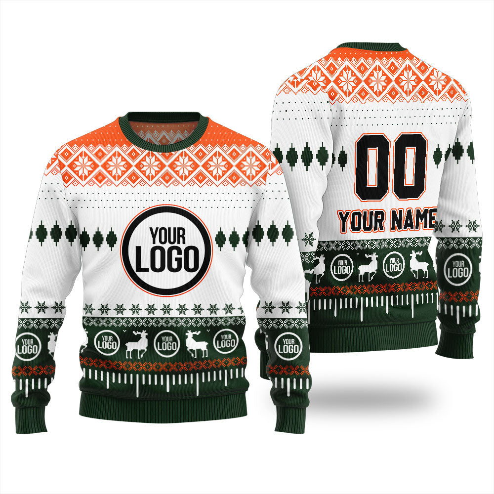 Custom Your Name And Your Logo Christmas Ugly Sweater