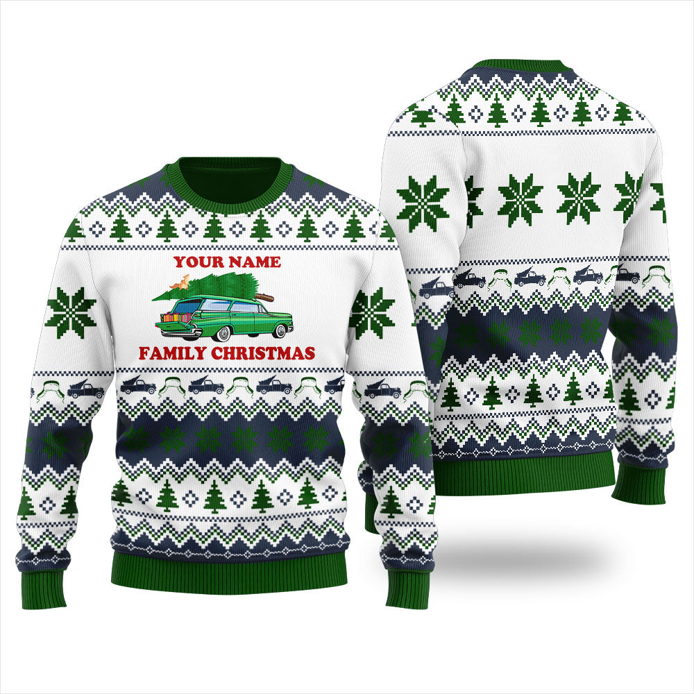 Custom Your Name Ugly Christmas Sweater For Women