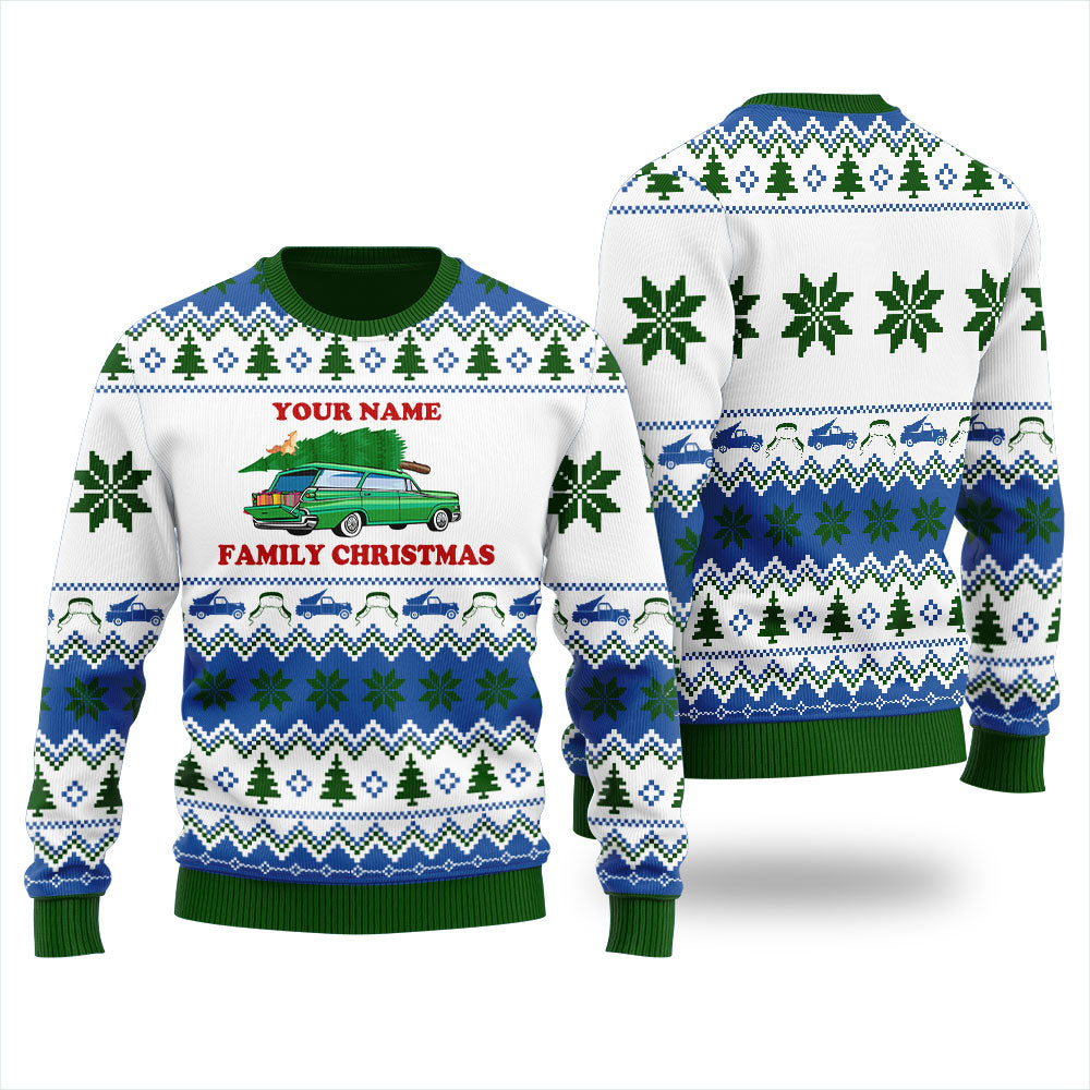 Custom Your Name Ugly Christmas Sweater For Women