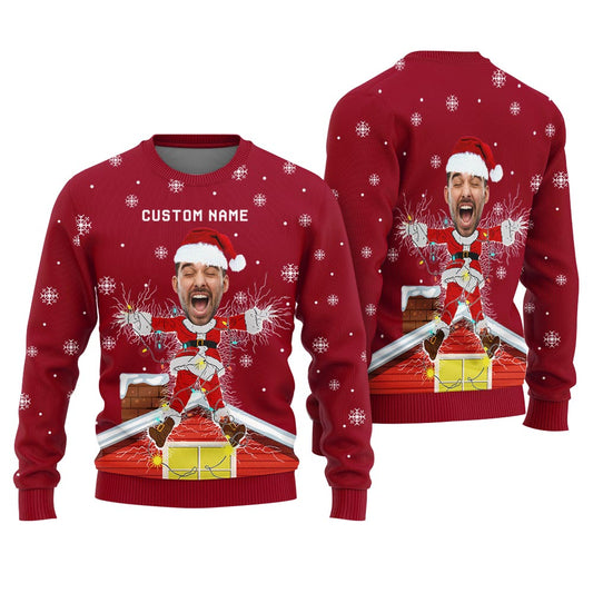 Custom Yourself Christmas Vacation Poster Men's Ugly Christmas Sweater