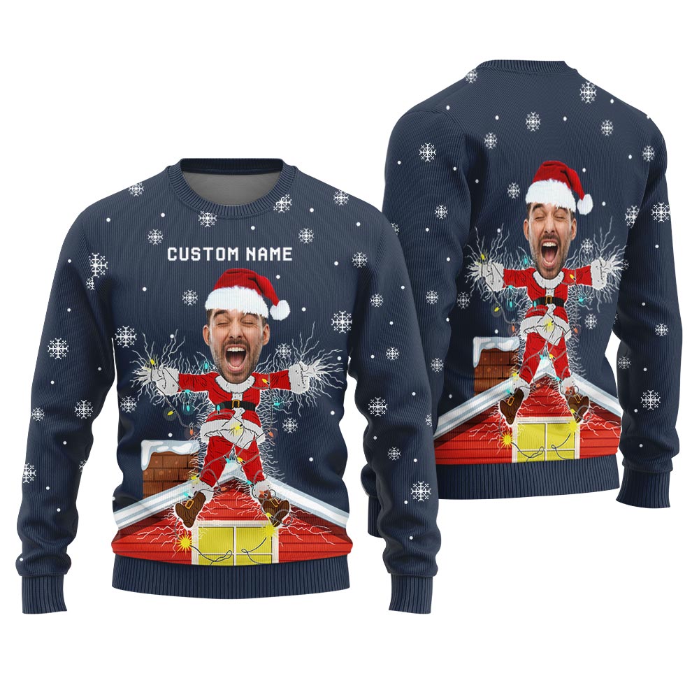 Custom Yourself Christmas Vacation Poster Men's Ugly Christmas Sweater