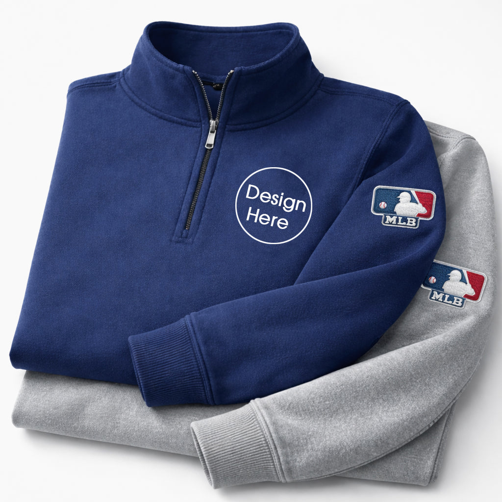 Mascots Baseball Team Embroidered Logo Premium Quarter Zip Sweatshirt, Inspired Quarter Zip Sweater, Unisex Baseball Sweatshirt
