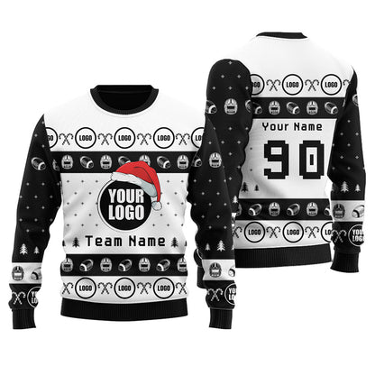 Customize Football Logo or Face Team Ugly Christmas Sweater