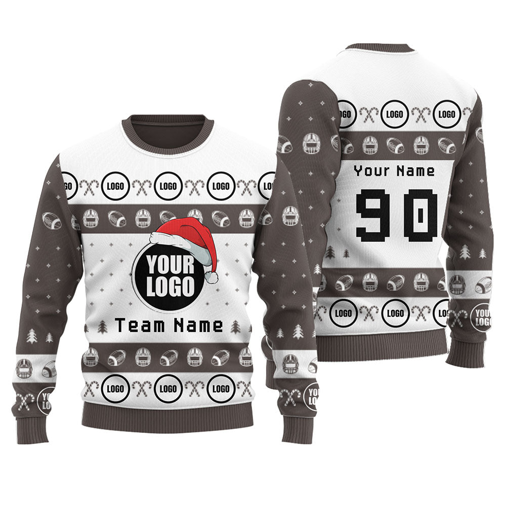 Customize Football Logo or Face Team Ugly Christmas Sweater