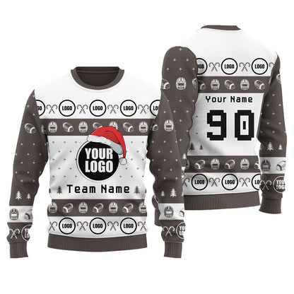 Customize Football Logo or Face Team Ugly Christmas Sweater