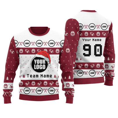 Customize Football Logo or Face Team Ugly Christmas Sweater