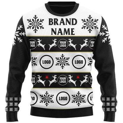 Customized Company Logo Ugly Christmas Sweater Live Preview