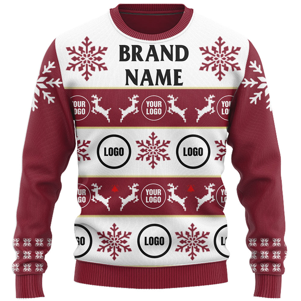Customized Company Logo Ugly Christmas Sweater Live Preview