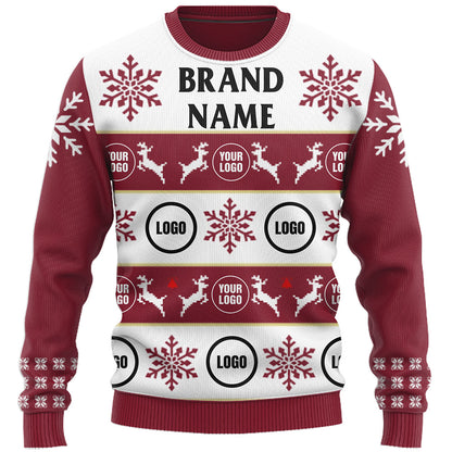 Customized Company Logo Ugly Christmas Sweater Live Preview