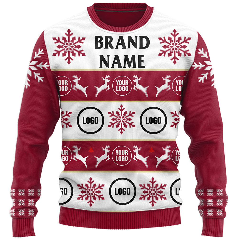 Customized Company Logo Ugly Christmas Sweater Live Preview