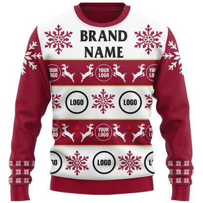 Customized Company Logo Ugly Christmas Sweater Live Preview