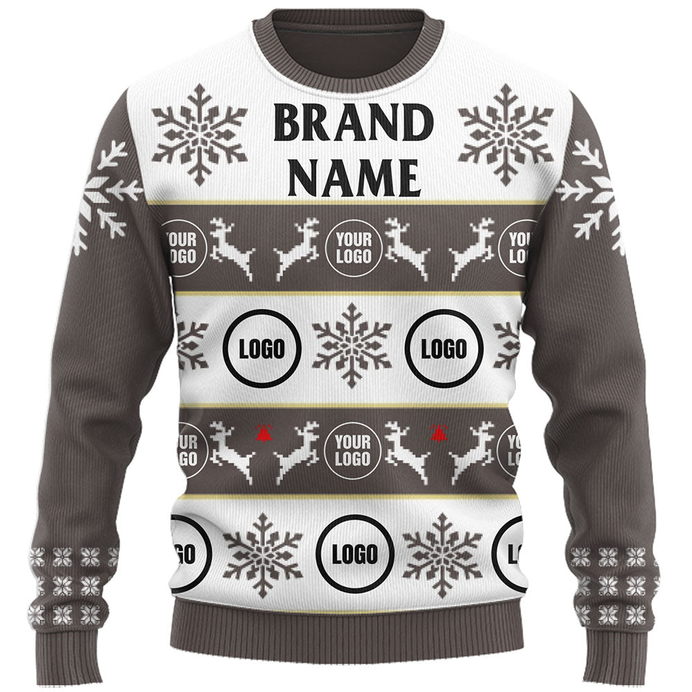 Customized Company Logo Ugly Christmas Sweater Live Preview