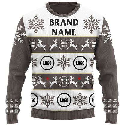 Customized Company Logo Ugly Christmas Sweater Live Preview