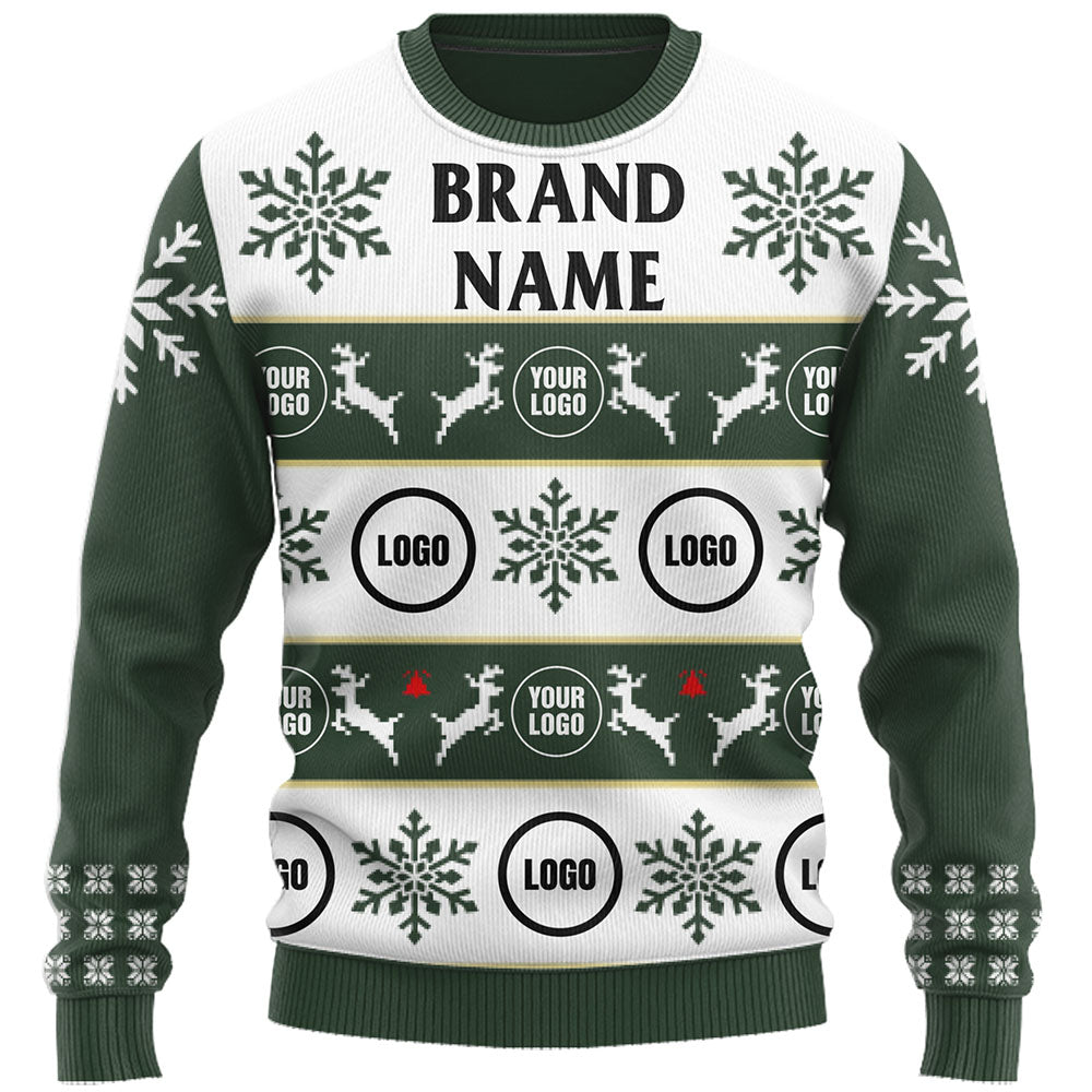 Customized Company Logo Ugly Christmas Sweater Live Preview