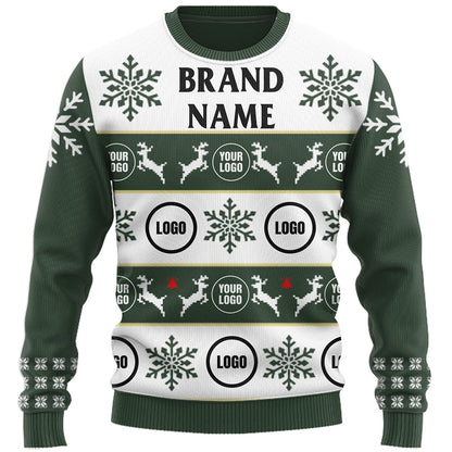 Customized Company Logo Ugly Christmas Sweater Live Preview