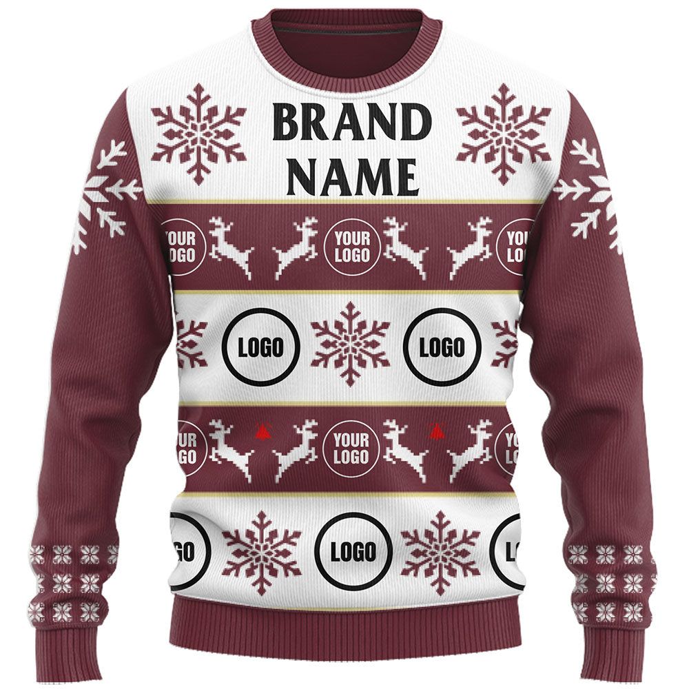 Customized Company Logo Ugly Christmas Sweater Live Preview