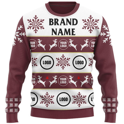 Customized Company Logo Ugly Christmas Sweater Live Preview