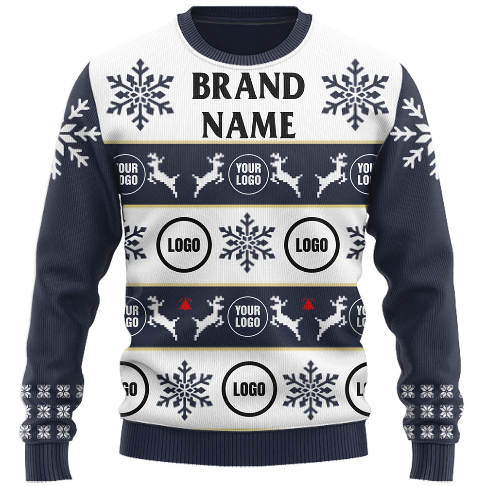 Customized Company Logo Ugly Christmas Sweater Live Preview