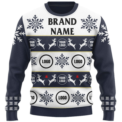 Customized Company Logo Ugly Christmas Sweater Live Preview