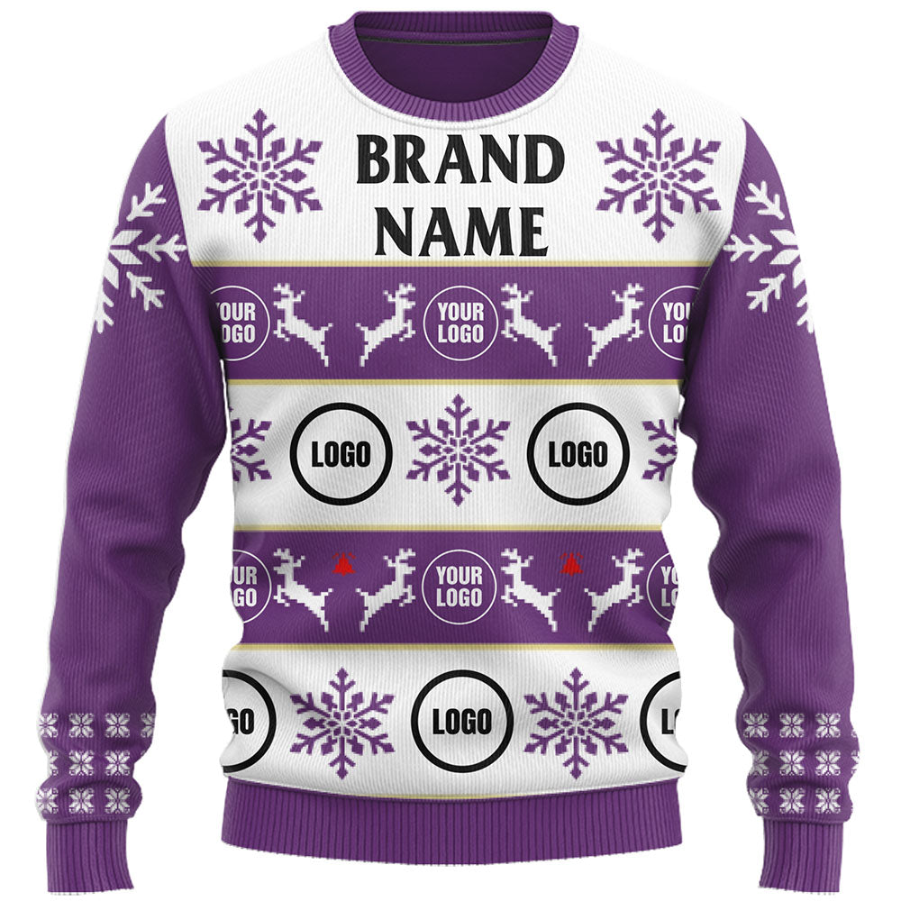 Customized Company Logo Ugly Christmas Sweater Live Preview