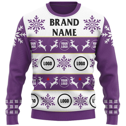 Customized Company Logo Ugly Christmas Sweater Live Preview