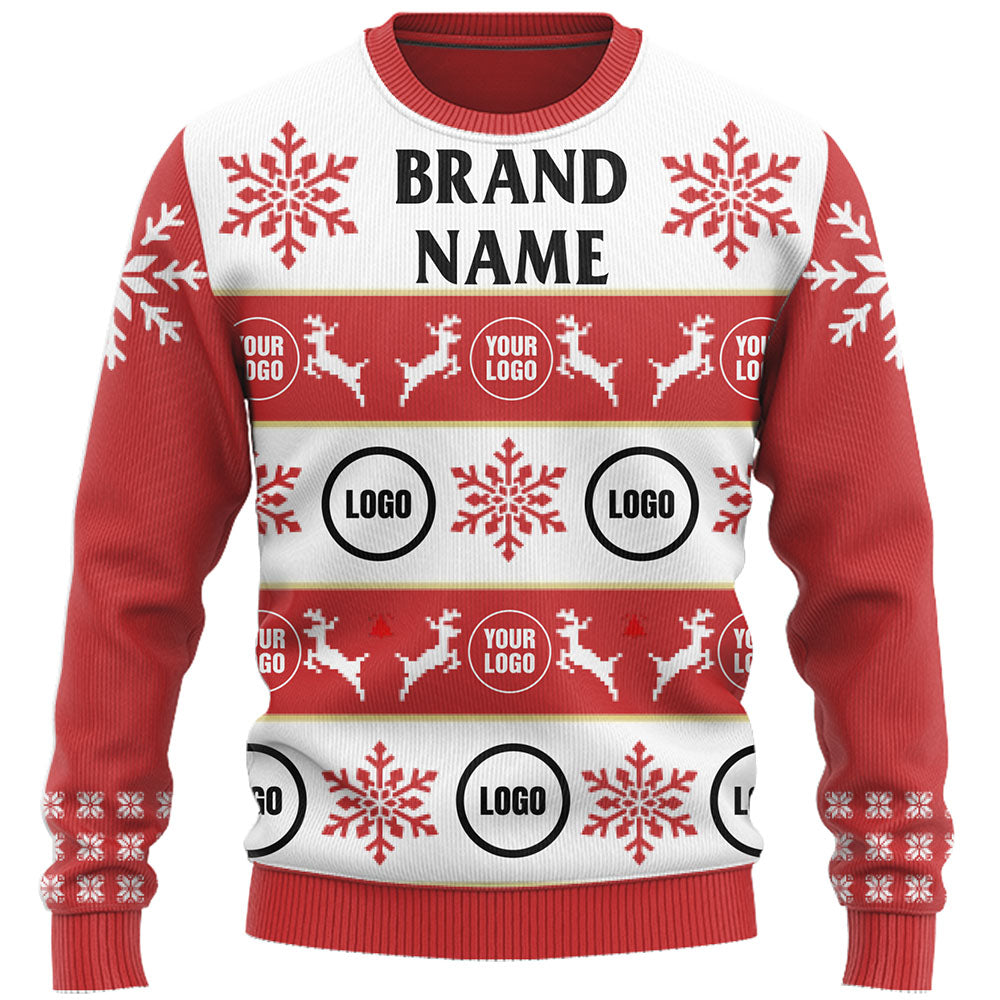 Customized Company Logo Ugly Christmas Sweater Live Preview
