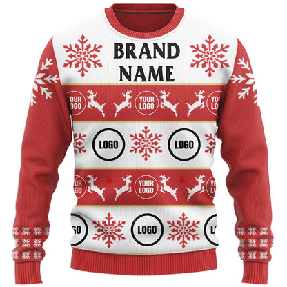 Customized Company Logo Ugly Christmas Sweater Live Preview