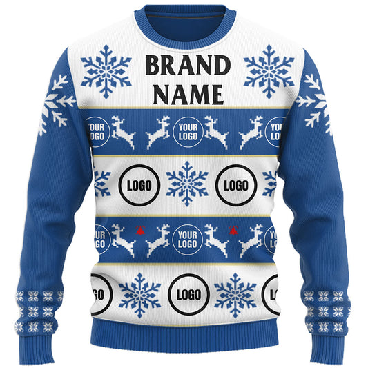 Customized Company Logo Ugly Christmas Sweater Live Preview