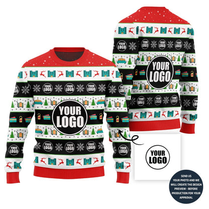 Customized Logo Ugly Xmas Sweater For Hotel Company