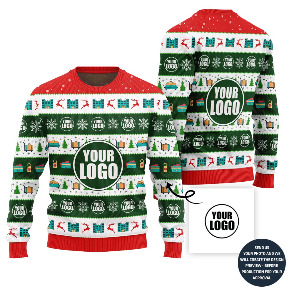 Customized Logo Ugly Xmas Sweater For Hotel Company