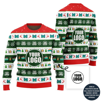 Customized Logo Ugly Xmas Sweater For Hotel Company