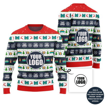 Customized Logo Ugly Xmas Sweater For Hotel Company