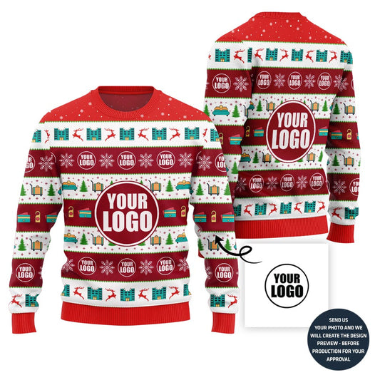 Customized Logo Ugly Xmas Sweater For Hotel Company