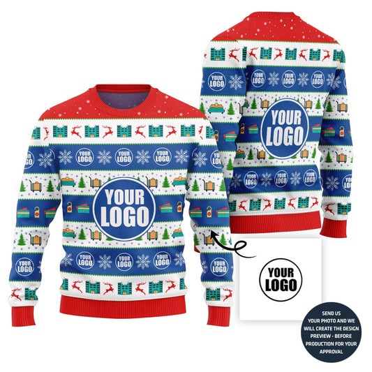 Customized Logo Ugly Xmas Sweater For Hotel Company