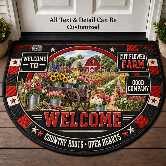 Cut Flower Farm Personalized Half Round Mat | 5To9Vibe