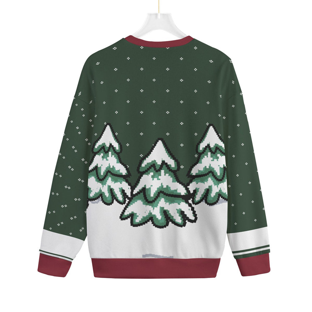 Cute Bigfoot Gingerbread Christmas Ugly Sweater Plus Size Forest Green