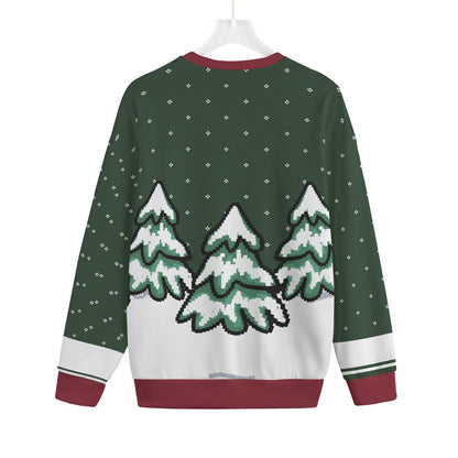 Cute Bigfoot Gingerbread Christmas Ugly Sweater Plus Size Forest Green