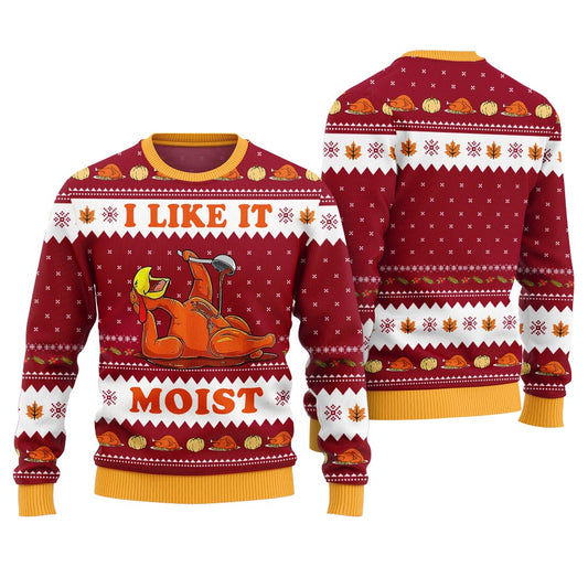 Cute I Like It Moist Thanksgiving Day Sweater Red