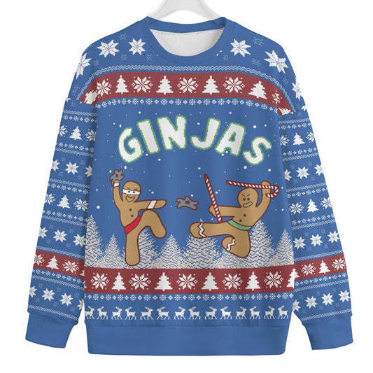 Cute Ninja Gingerbread Mens Big And Tall Christmas Sweater