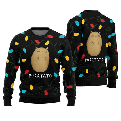 Cute Purrtato Cat Ugly Christmas Sweater