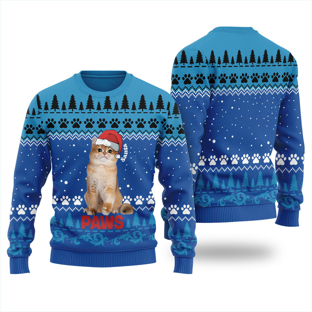Cute Santa Paws Custom Pet Christmas Sweater