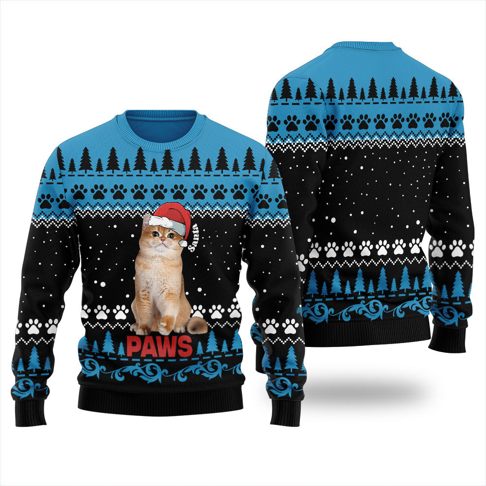 Cute Santa Paws Custom Pet Christmas Sweater