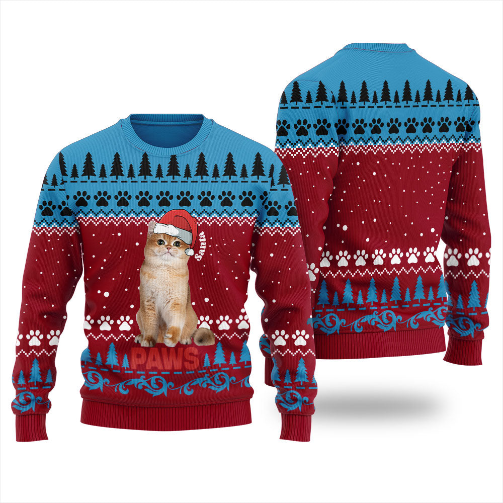 Cute Santa Paws Custom Pet Christmas Sweater