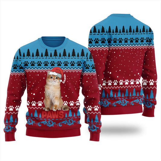 Cute Santa Paws Custom Pet Christmas Sweater