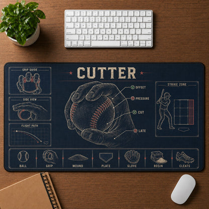 Cutter Baseball Blueprint Desk Mat | 5To9Vibe