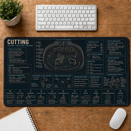 Cutting Horse Sport Sports Visual Guide Desk Mat | 5To9Vibe