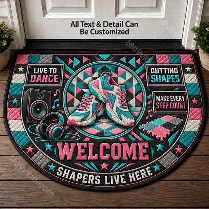 Cutting Shapes Personalized Half Round Mat | 5To9Vibe