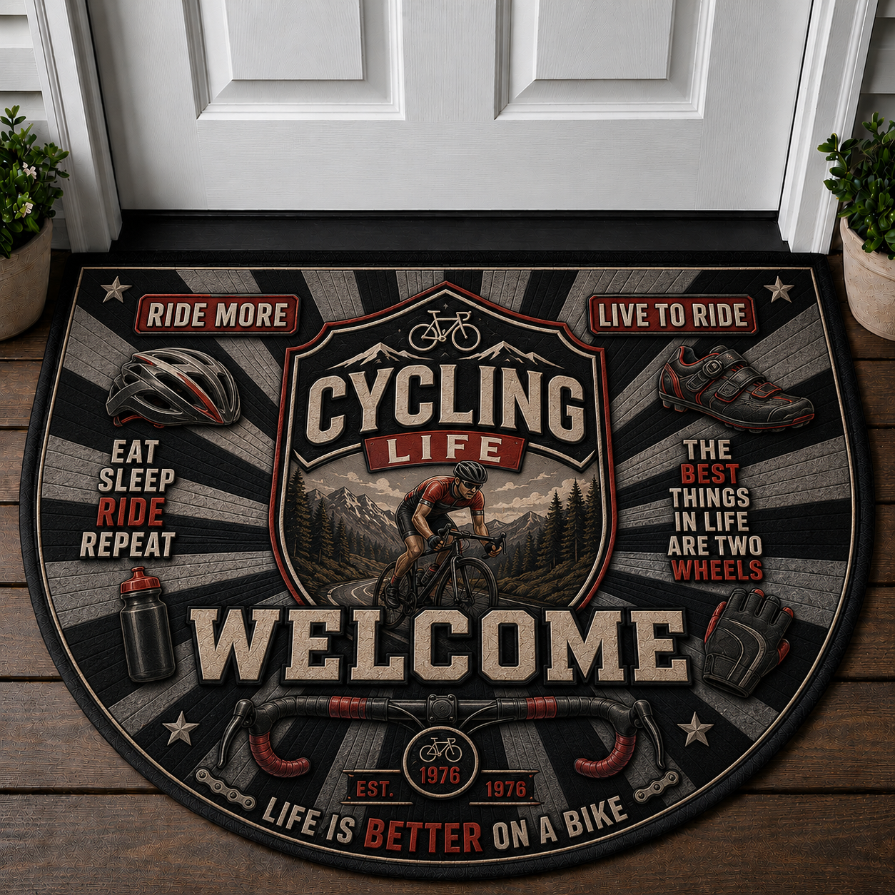 Running Welcome Mat - Motivational Trail Runner Outdoor Doormat - 5to9vibe