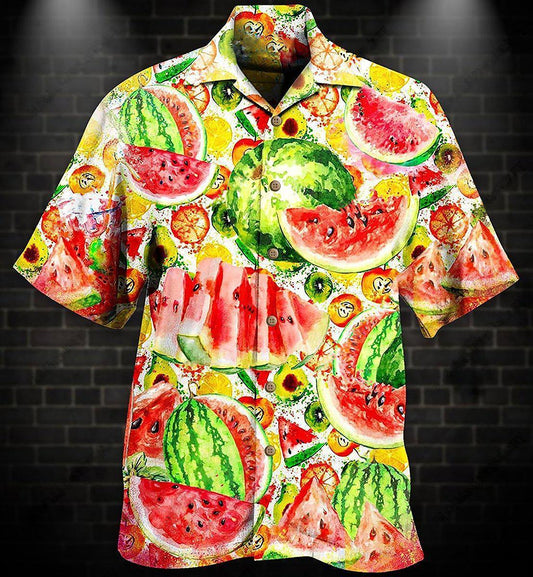 Fruit Summer Time Watermelon - Hawaiian Shirt 
